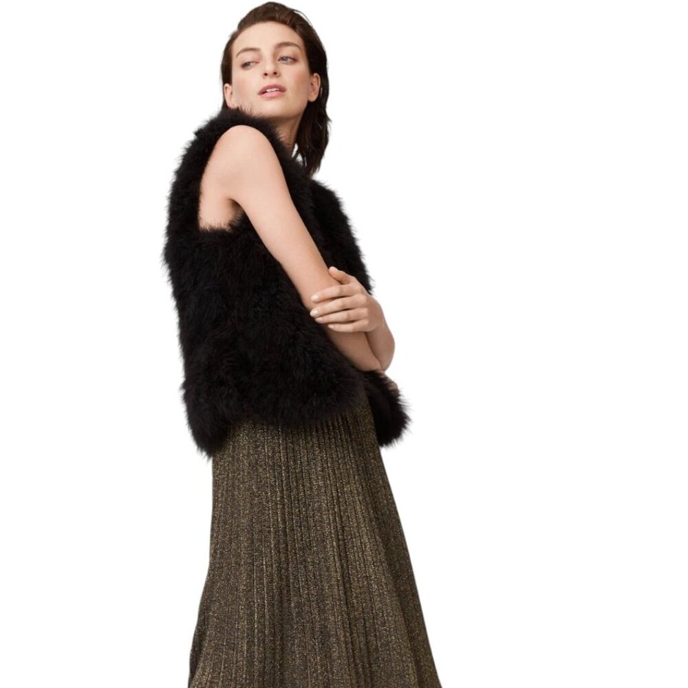 Club Monaco Fur Violet Feather Vest